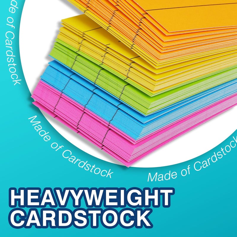 Chella Colored Sentence Strips Cardstock, Pack of 100, 3” x 24” Rainbow Color Word Learning Strips Handwriting Practice Tools for Teachers, Classroom and Office, 5 Colors - Image 2